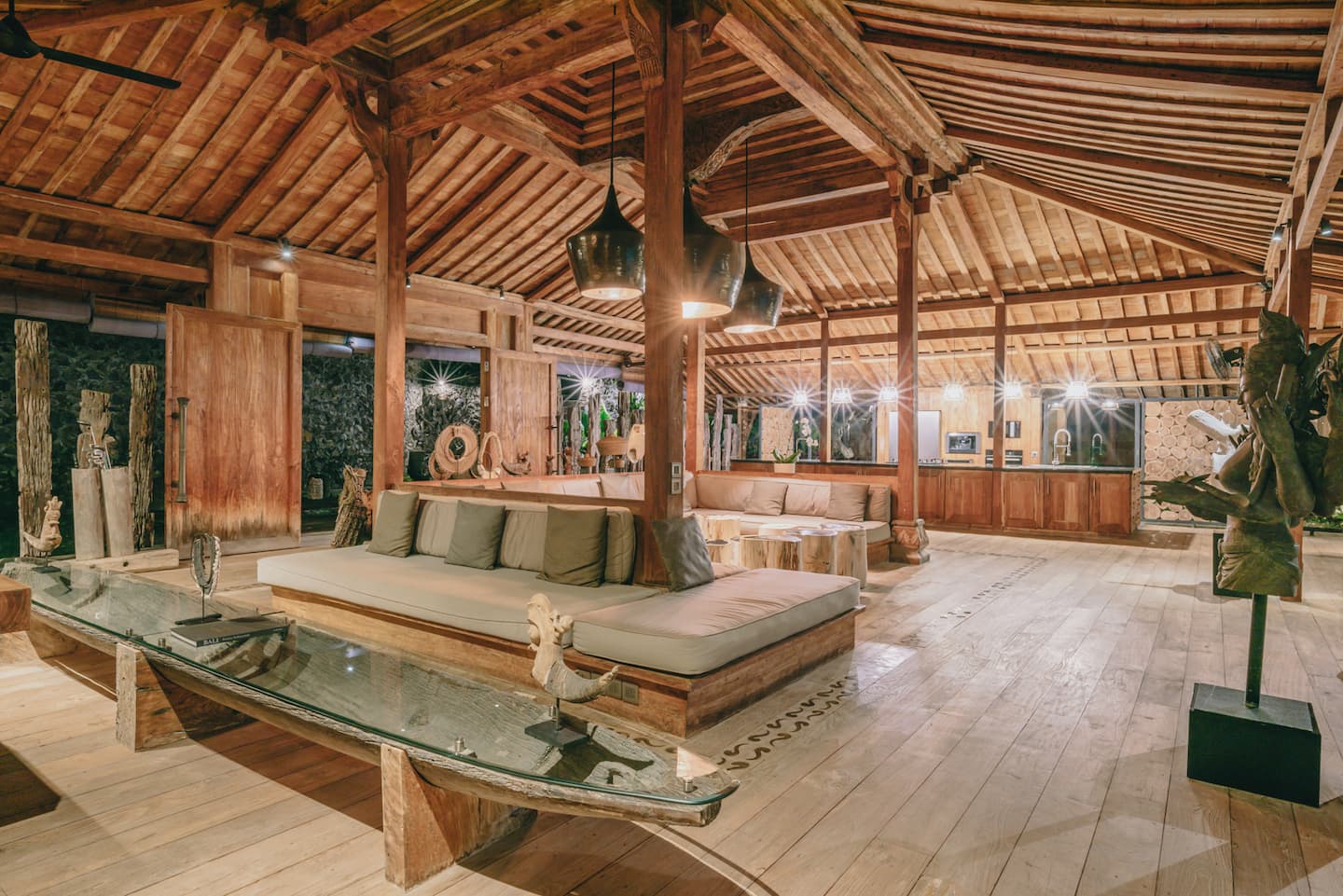 Open-plan joglo living pavilion