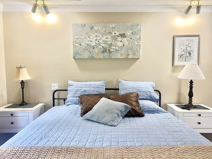 Camera da letto principale 2 -- Bagno privato, letto king size, comò, TV