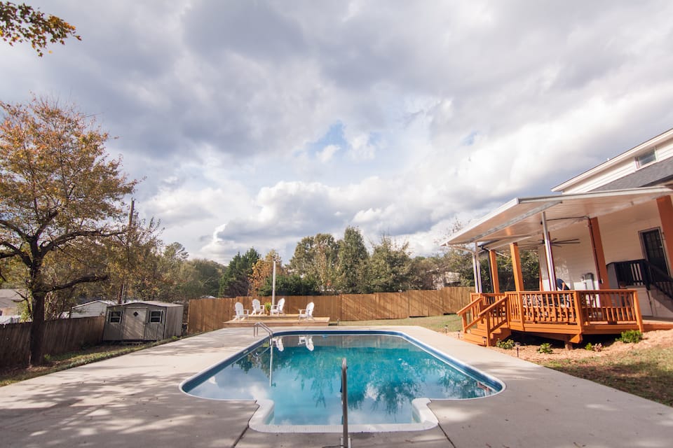 Private in-ground pool and deck