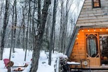 A Frame Glamping Cabin On 27 Acres by the Lake