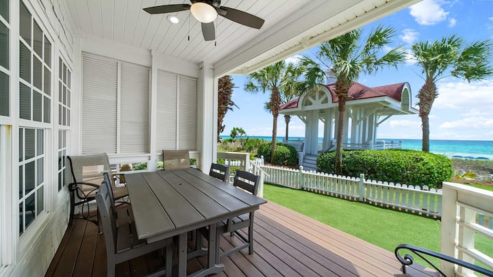 Surfin' Sea | 1 Pm Check In! | Modern Updated Gulf-front Home | Private Pool | Free Beach Chairs Within Steps | 6-seat Golf Cart In Garage! | Stunning Views! - Miramar Beach, FL