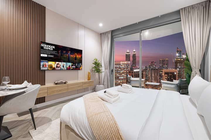 Sky Studio 41e éTage | Vue Burj & Padel - Dubái