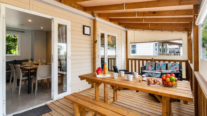 Aurore : Mobil-home Climatisé 2 Terrasses 8p Linge - Vendée