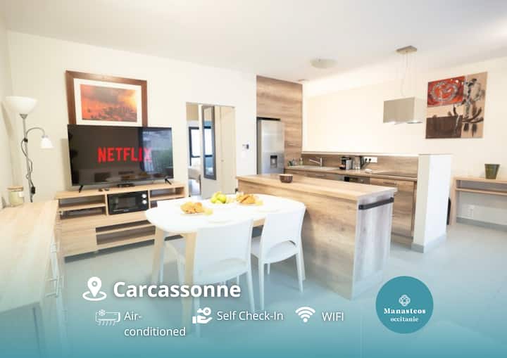 T3 Climatisé Avec Terrasse & Parking – Carcassonne - Carcassonne