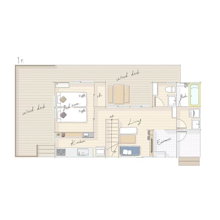 Komoro | Entire Private Forest Villa | 2 Bedrooms - 小諸市