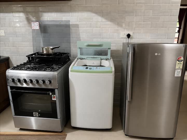 Kitchen appliances- stove, fridge, washing machine