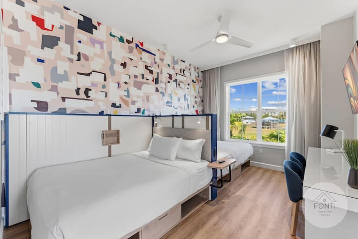 Segundo dormitorio con 2 camas tamaño queen y baño