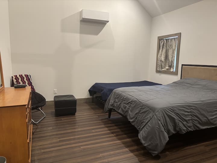 Queen bed with extra twin day bed