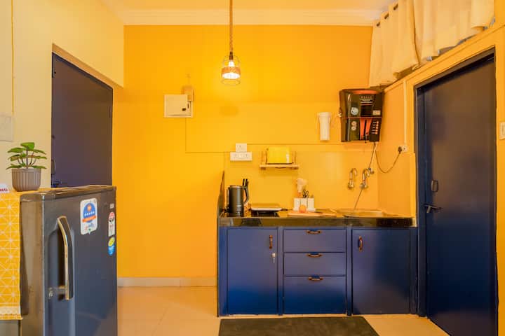 Bright Boho Studio | Pool | 3 Min To Vagator Beach - Anjuna