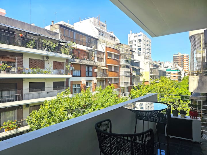 Monoambiente en Belgrano con pileta y balcón