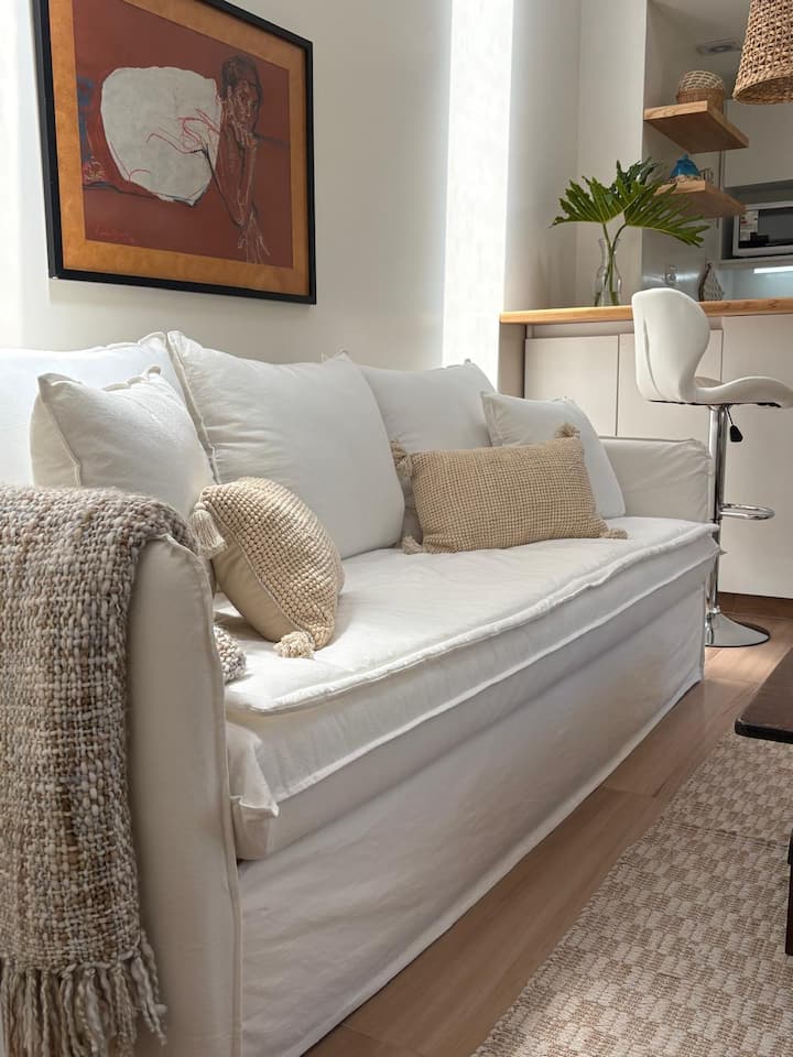 Casa independente com 1 quarto, jardim e piscina em Boulogne