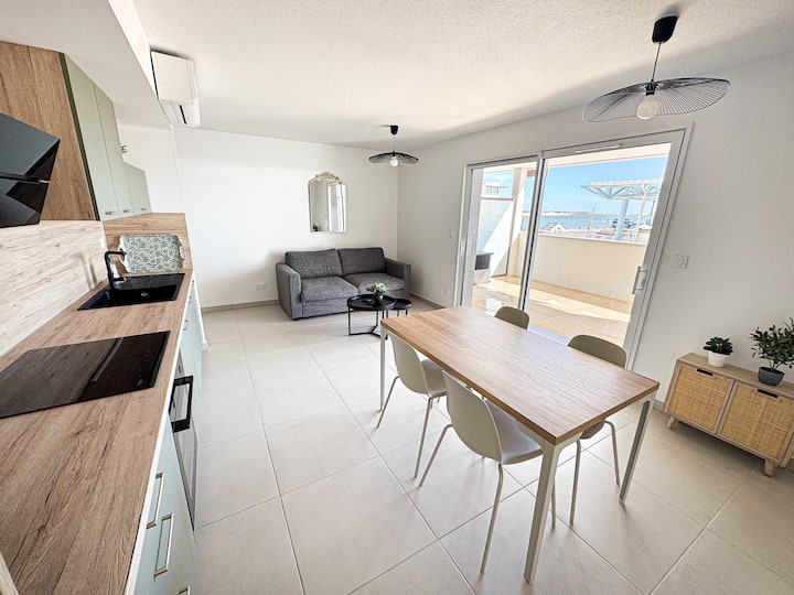 Lgmt 4 Pers Vue Mer Terrasse Et Climatisation - Port-la-Nouvelle