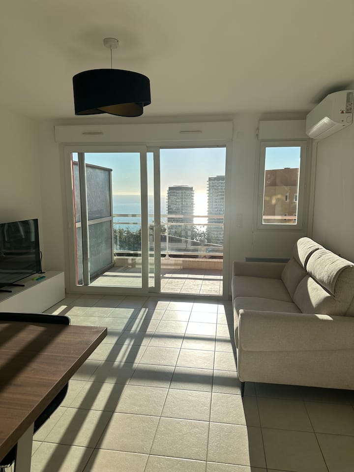 250m Monaco -Parking -Seaview -Terrace -A/c - Beausoleil