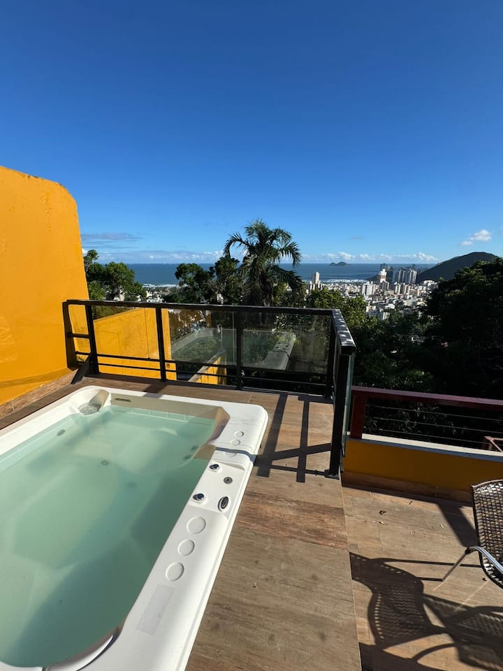 Casa Com Vista Deslumbrante Do Mar E Natureza - Guarujá