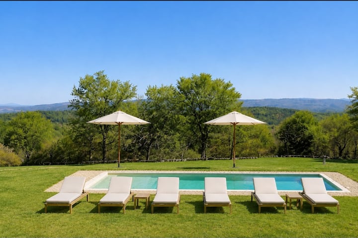 Mas En Pleine Nature, Vue Panoramique, Piscine. - Sault
