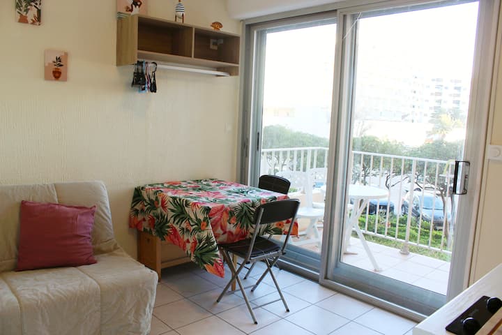 Studio + Balcon – Plage à 50 M – Ménage Inclus ! - Le Barcarès