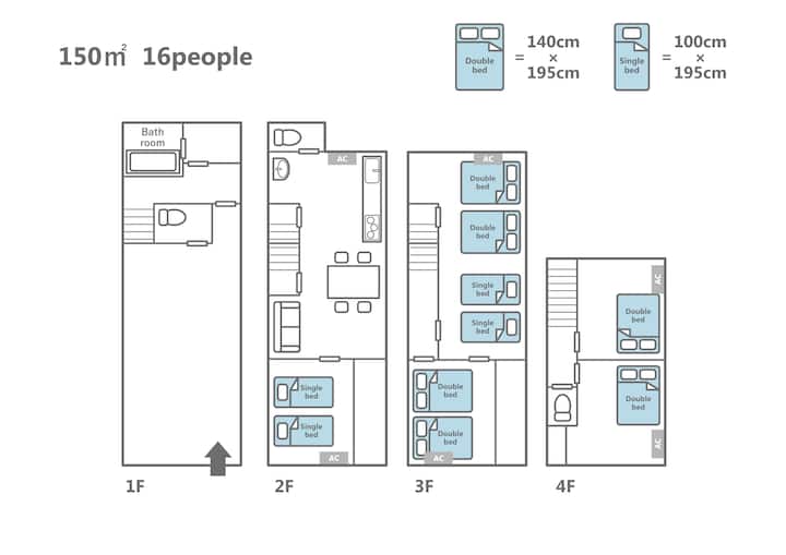 [Chi] Whole House For 16 Guests 5 Min To Dome-mae - 우메다