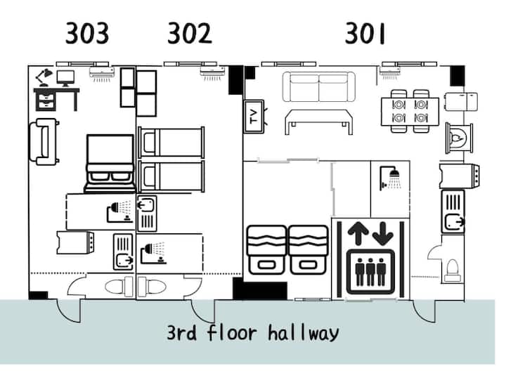 Sapporo Entire 3br Apt: 6 Guests, 4 Min To St. - Sapporo