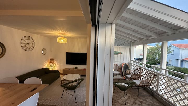 Appart Récent, Climatisé, Pkg Privé, 300m Océan - Mimizan