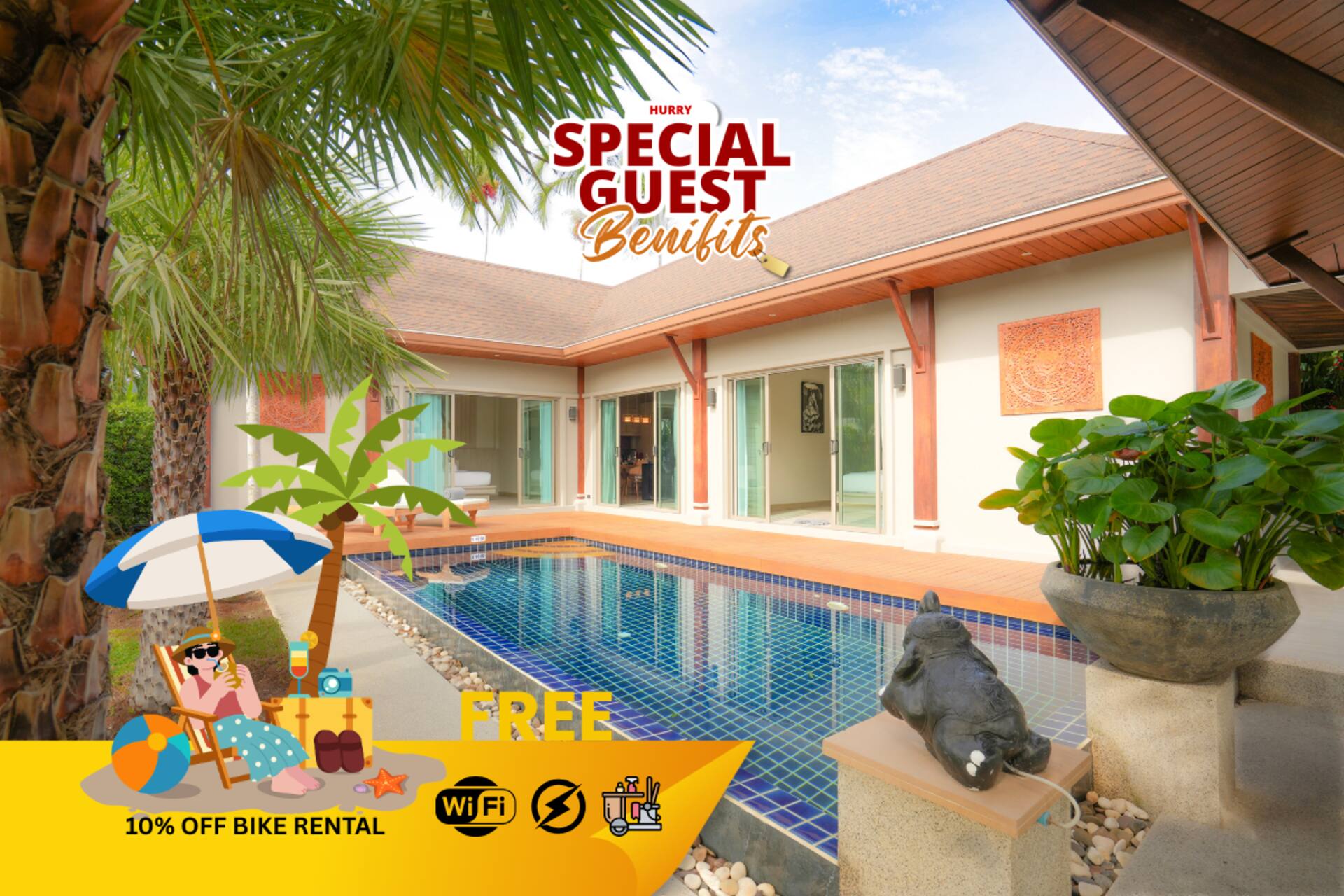 Private Pool Villa for 4 ppl | 2 Bedrooms in Rawai