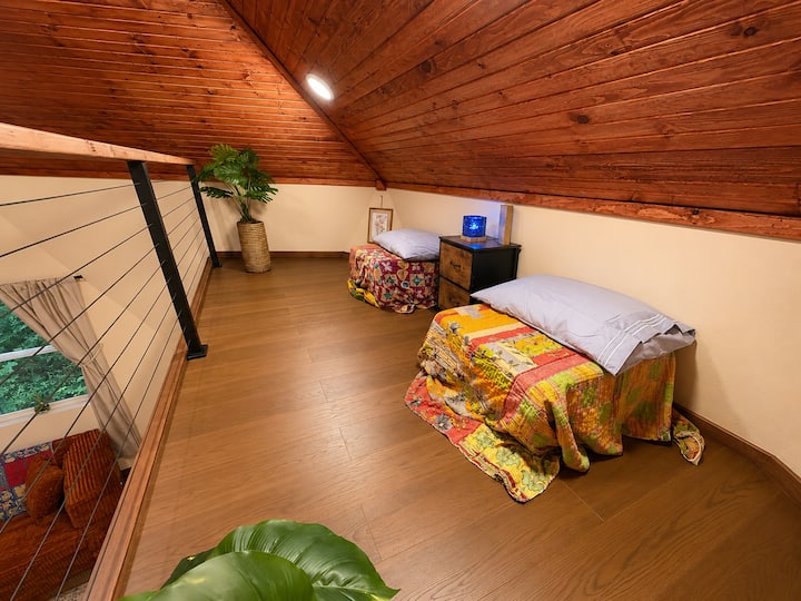 These two trifold memory foam mattress's making sleep in the loft amazing.