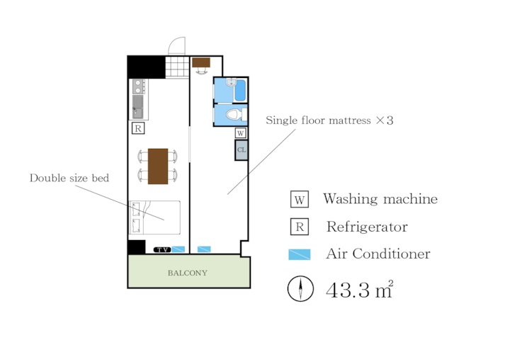 大須商店街まで徒歩圏内　5名宿泊可能　エレベーターあり　Room#207 - Nagoya