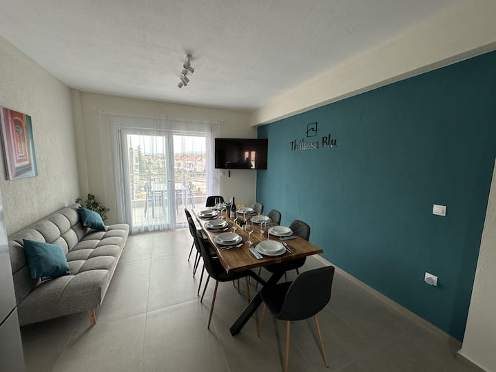 "Thálassa Blu" Maisonette • 4-br • Walk To Beach - ハルキディキ