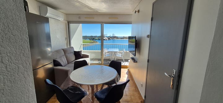 T2 Cabine Climatisé, Vue Mer, Parking, Piscine - Agde