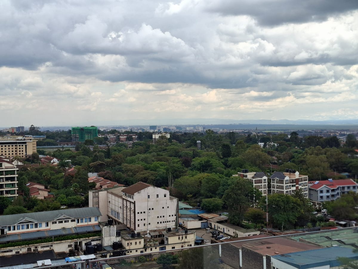 Sunset over Nairobi from Soft Haven balcony