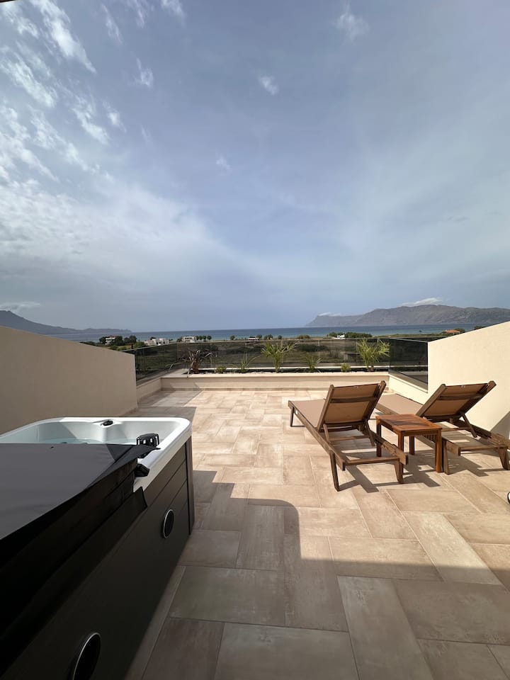 Panoramic Sea View Maisonette With Jacuzzi - Кисамос