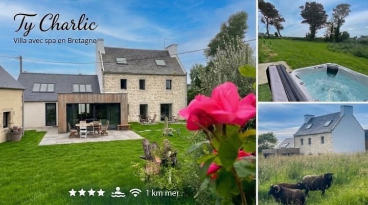 Ty Charlic Villa Spa Mer 1 Km - 3 Moutons Bretagne - Plouescat