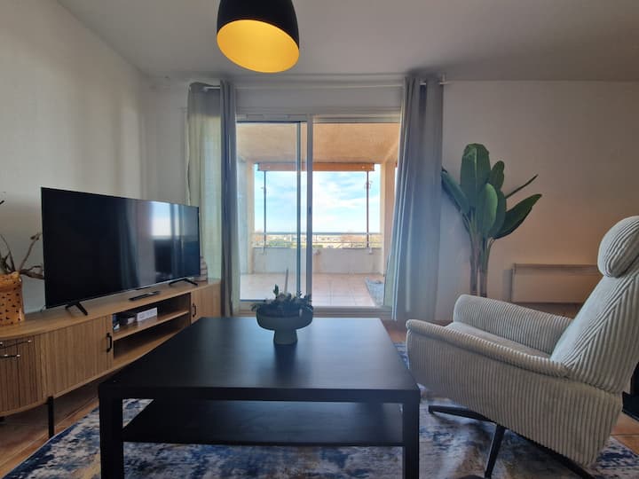 T3 Vue Mer Plage Des Chalets - Gruissan