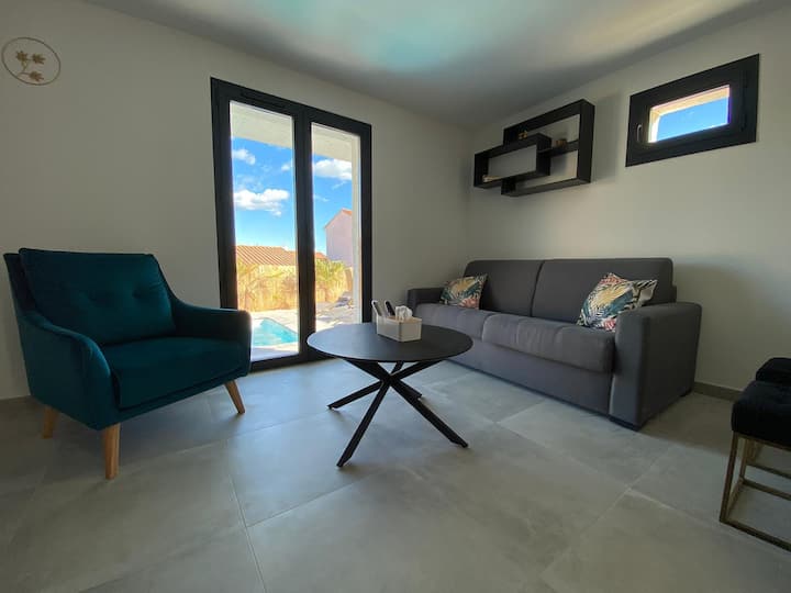 Appartement Villa Nova 6pers. Piscine Pétanque - Marseillan
