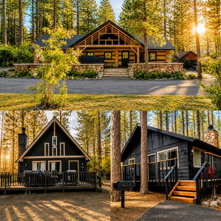 3 Private Cabins  1 Property  Hot Tub+fire Pits - Big Bear Lake, CA