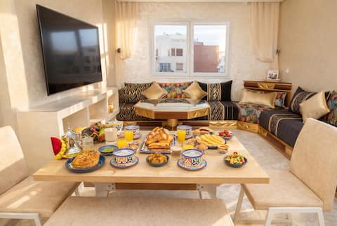 Top performing Airbnb: Tea Time | 3-Bedroom Home + Large terber terrace in Inezgane Ait Melloul Prefecture