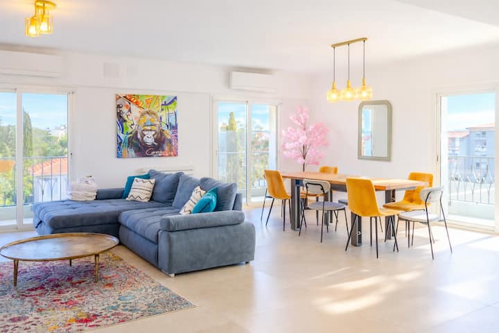Spacieux, 6 Personnes, Vue Mer, Terrasse, Familial - Antibes