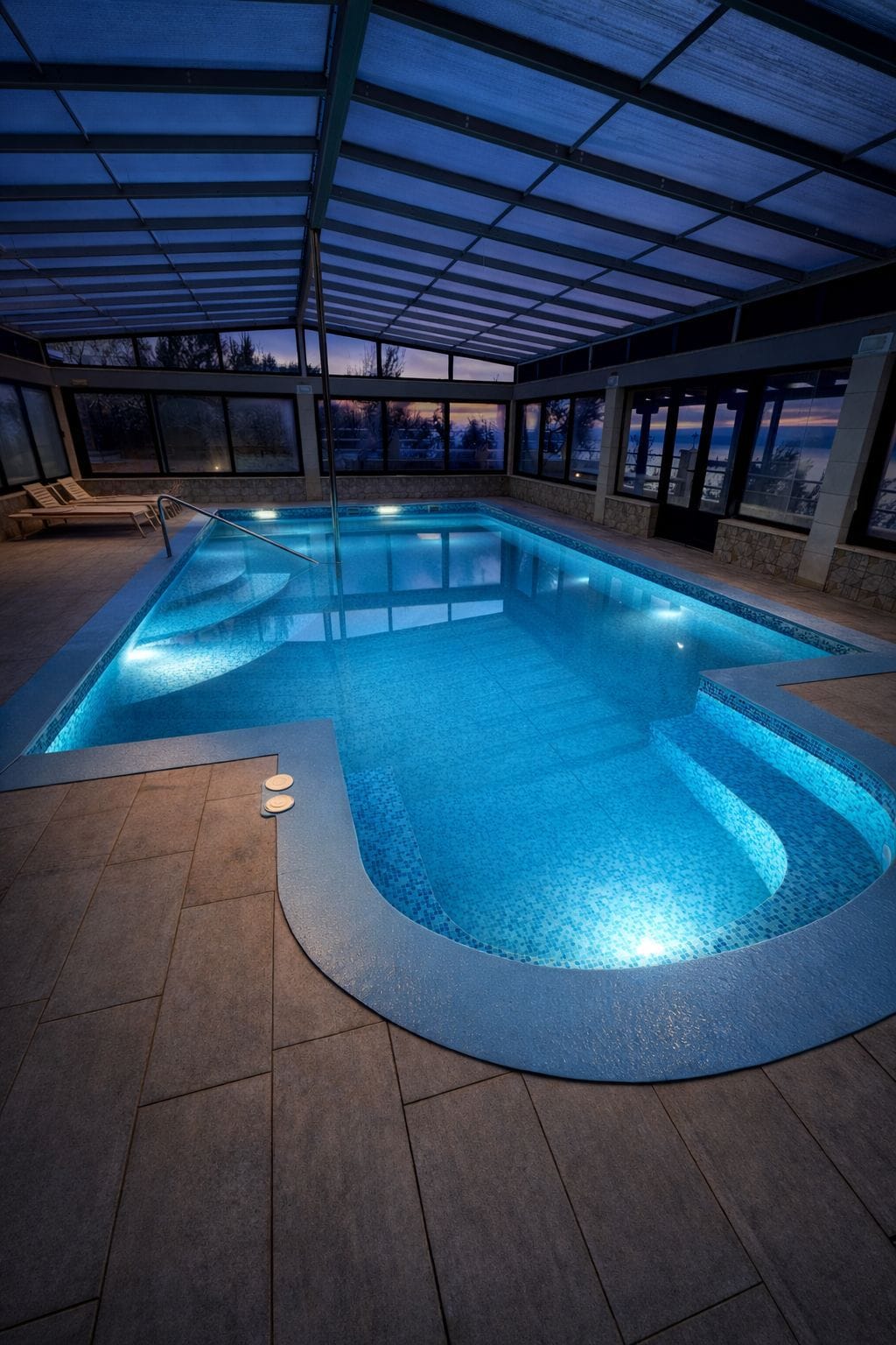 Outdoor pool with sea view