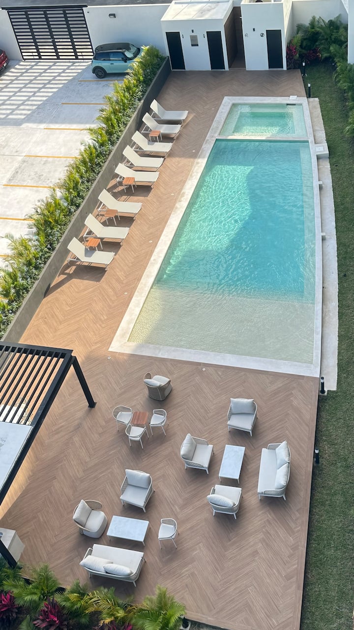 Luxury Bohemian Condo Pool Gym& Padel. Airport - Cozumel