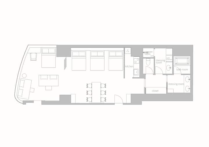 ホテル2階の専用フロア|24時間スタッフ常駐で安心|最大8名宿泊可能|キッチン完備で長期滞在可能 - Tokyo