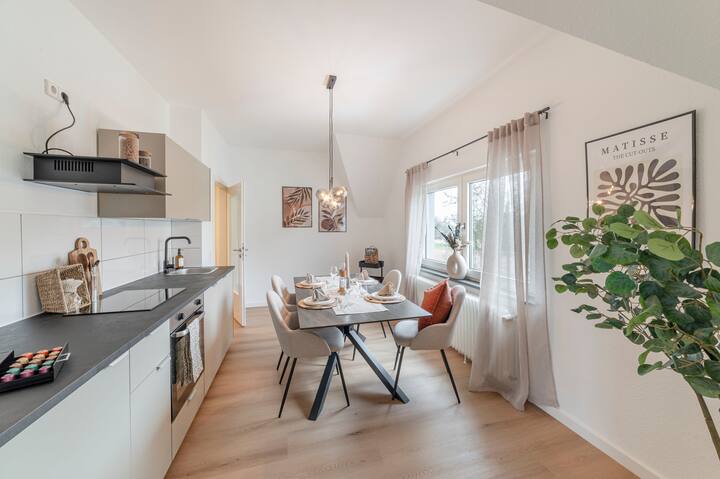 Design 2br | 4 Beds, Workspace | 14min Hbf - Duisburg