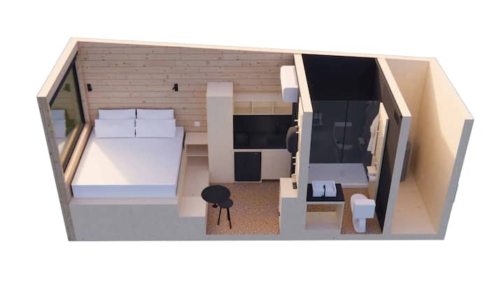 The bedroom in The Winery Nook