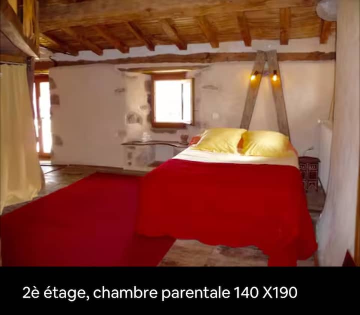 Bedroom with 2 double beds, plus an adjoining bedroom with 2 single beds (for children or adults, good mattresses), and a double sofa bed with a comfortable mattress. 

Sleeps 2-6