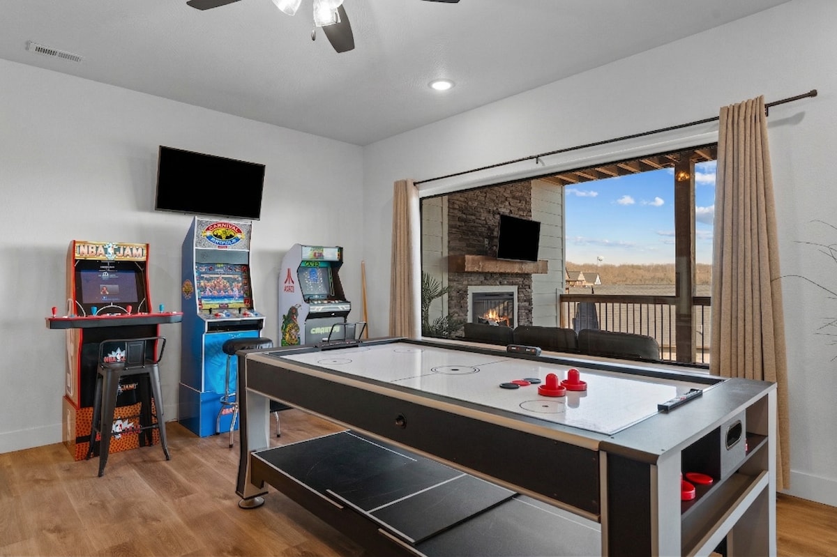 Game room with arcades and air hockey
