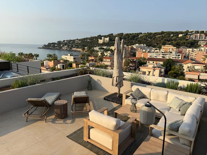 Penthouse Des Orchidées-sea View Top Floor Living - Menton