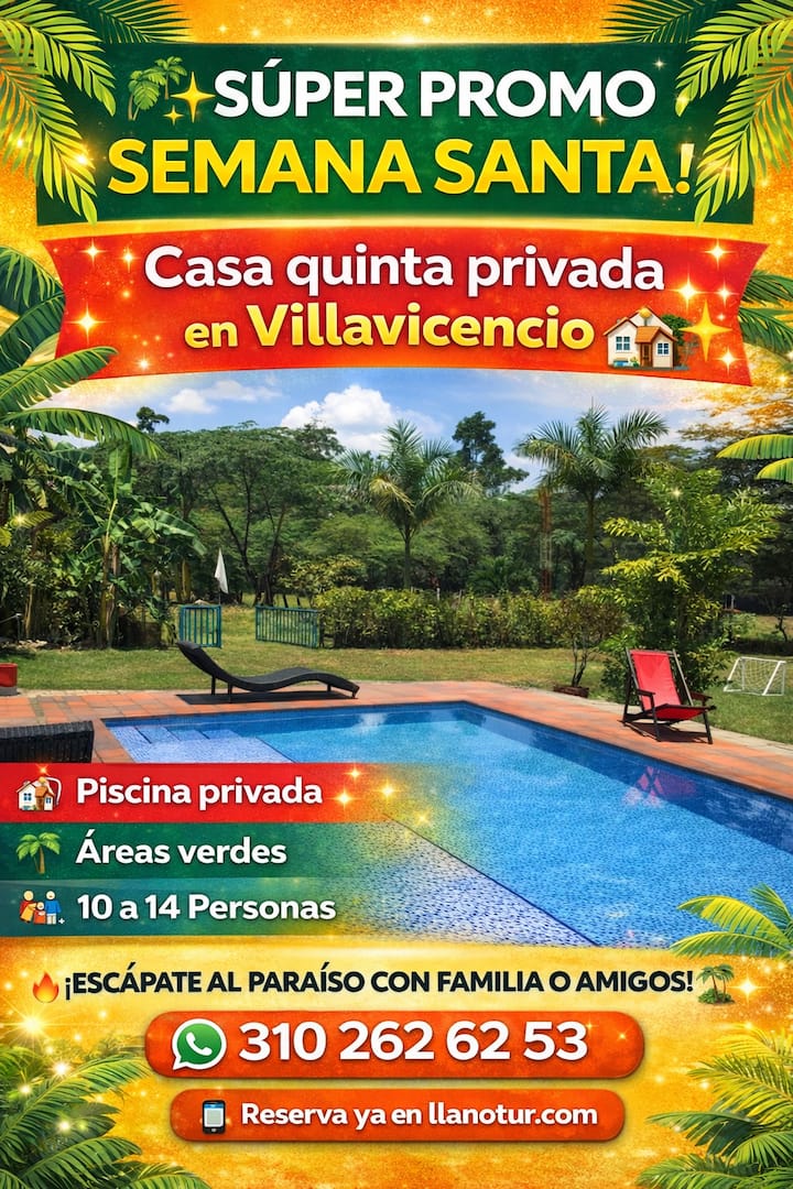 Casa Campestre Privada Capacidad 10-14 Personas - Villavicencio