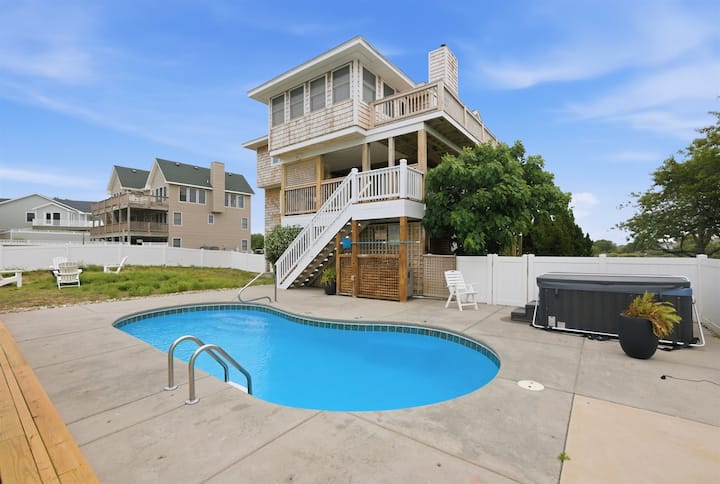 Walk To Beach | Sunset Views! Pool | Hot Tub| Duck - Duck, NC