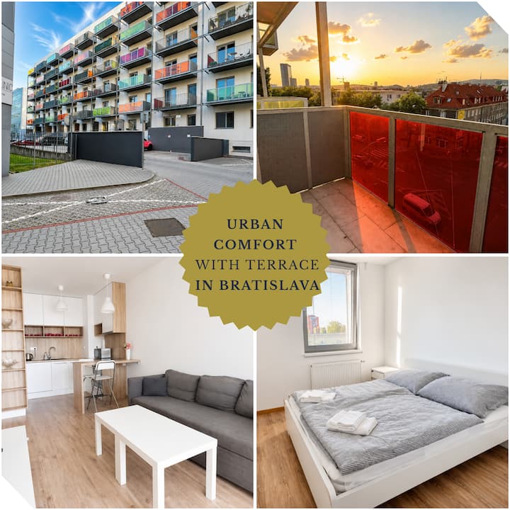 Ac 2 Room Apartment With Terrace, Prievozska - Bratislava