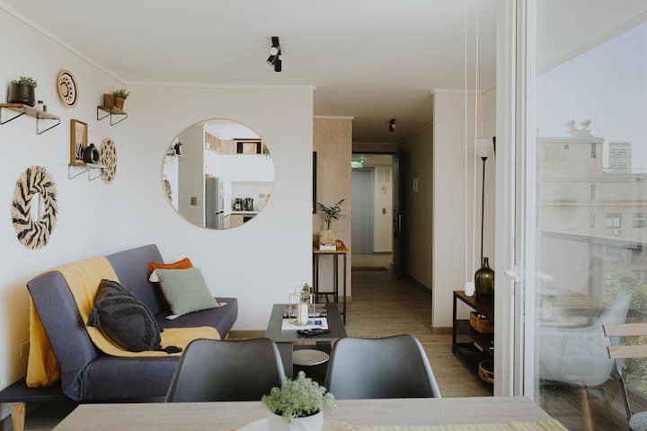 Balcony W/ Park View | 2br Steps To Metro - 산티아고