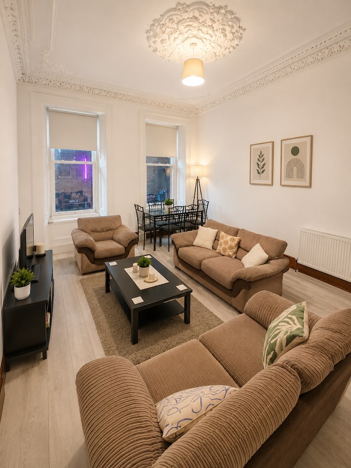 3br - Sleeps 8 - Free Parking Outside Ulez Zone - Glasgow