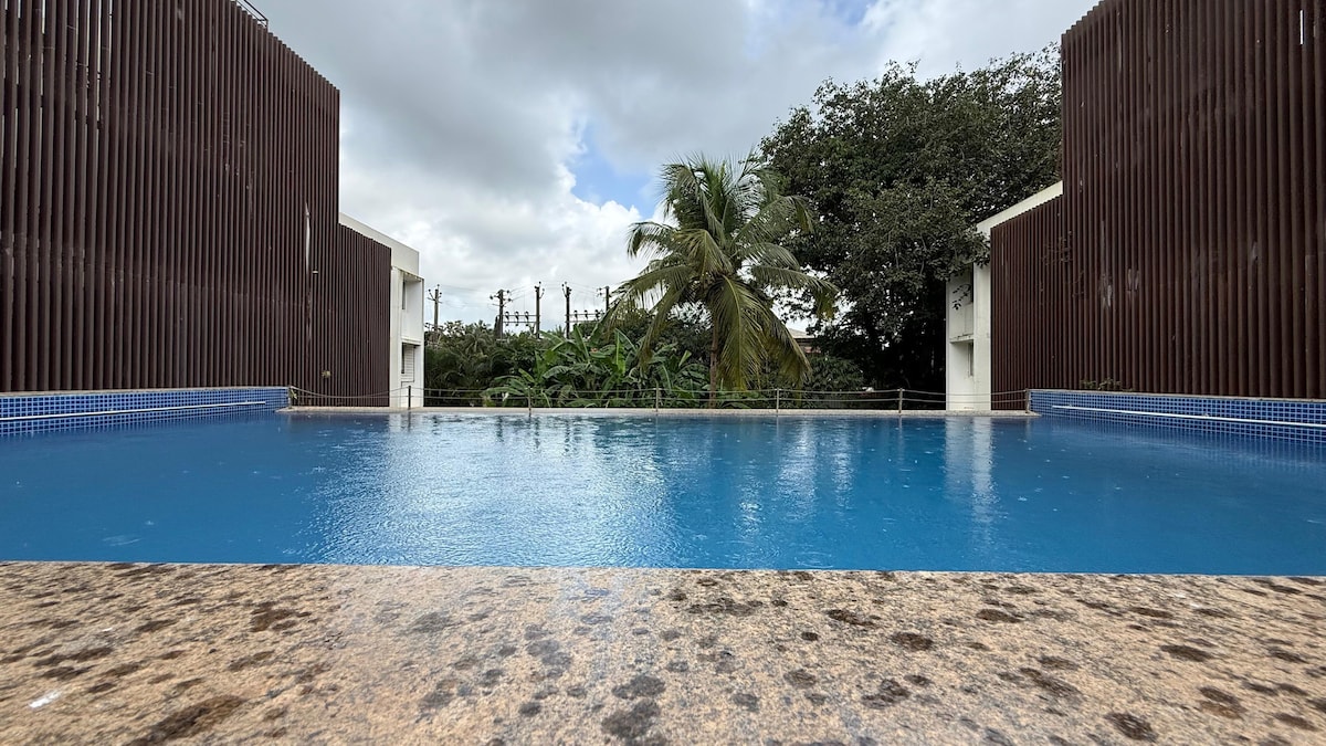 B'ful 2BHK with Pool & Garden, Siolim, North Goa
